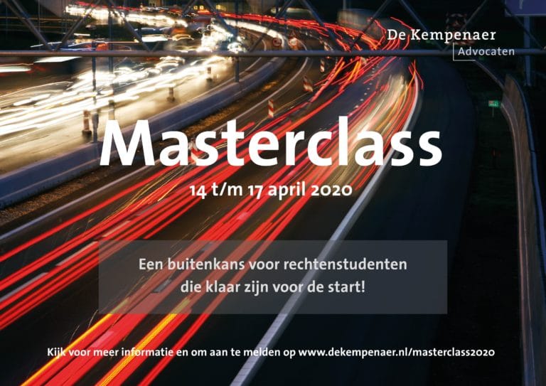 Masterclass 14 t/m 17 april 2020 | Een buitenkans voor rechtenstudenten die klaar zijn voor de start!